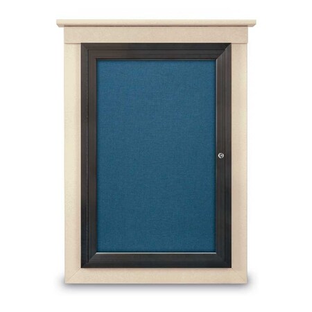 United Visual Products Single Door Enclosed Letterboard, 60"x42 UV1306TB-SATIN-BLACK
